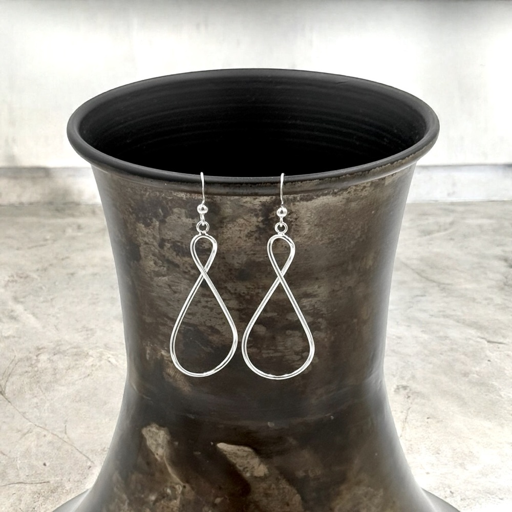 925 Sterling Silver Twist Dangle Earrings! NEW!